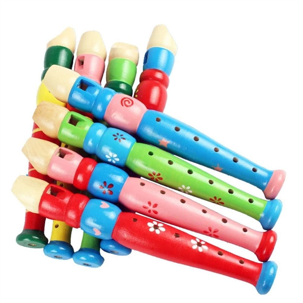 Musical Instrument A Recorder - آلة موسيقية خشبية ملونة للأطفال والرضع،