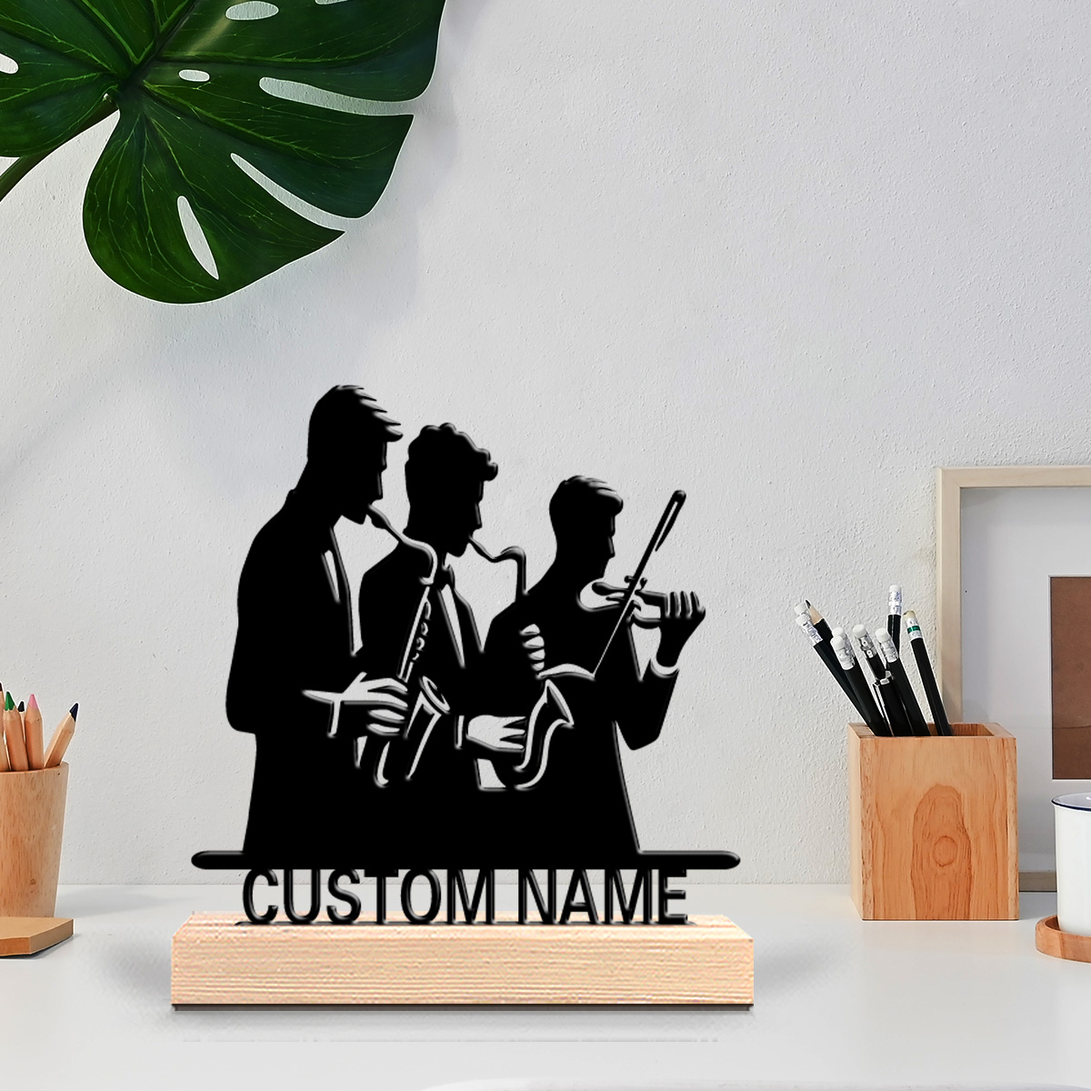Musical Instrument And Name - قطعة واحدة من تمثال معدني مخصص