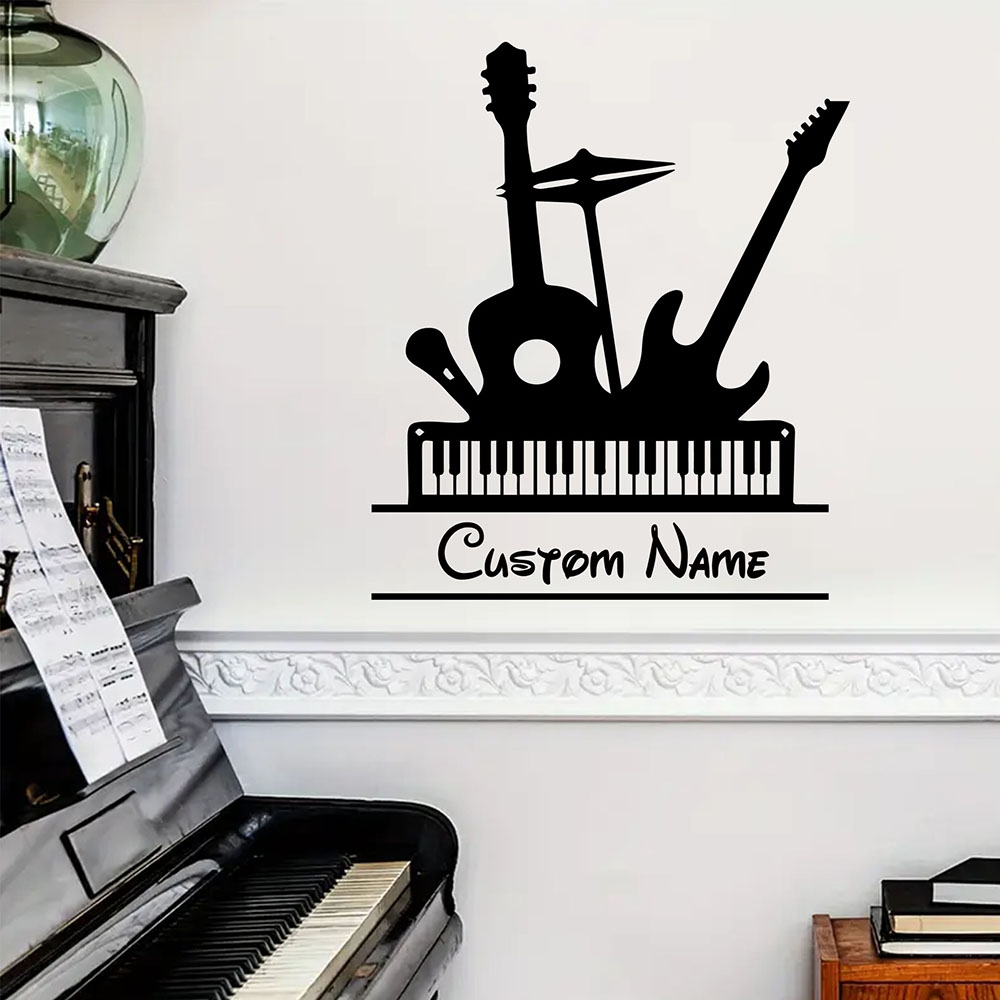 ملصق جداري فني من الفينيل بتصم - مراجعة Musical Instrument And Name وسعره