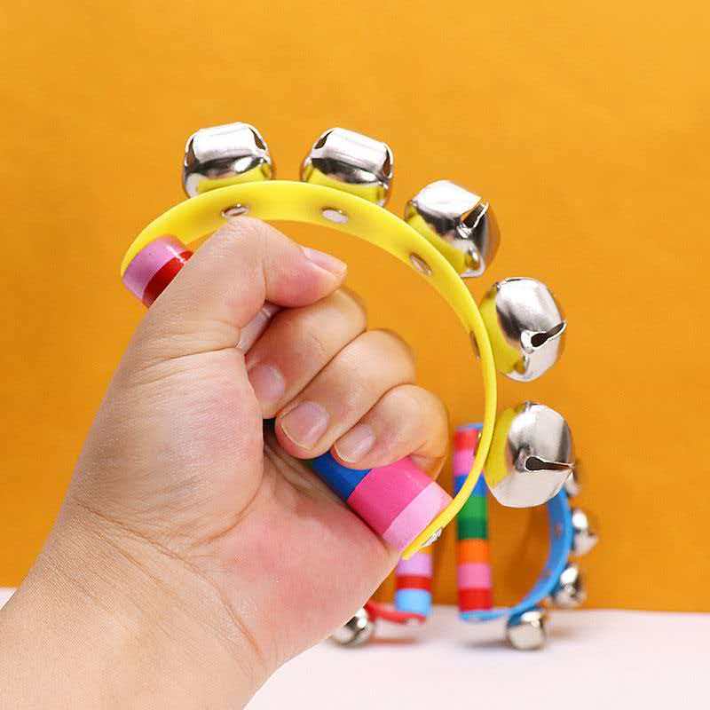 أجراس يدوية قوس قزح بمقبض خشبي - مراجعة Musical Instrument You Shake وسعره