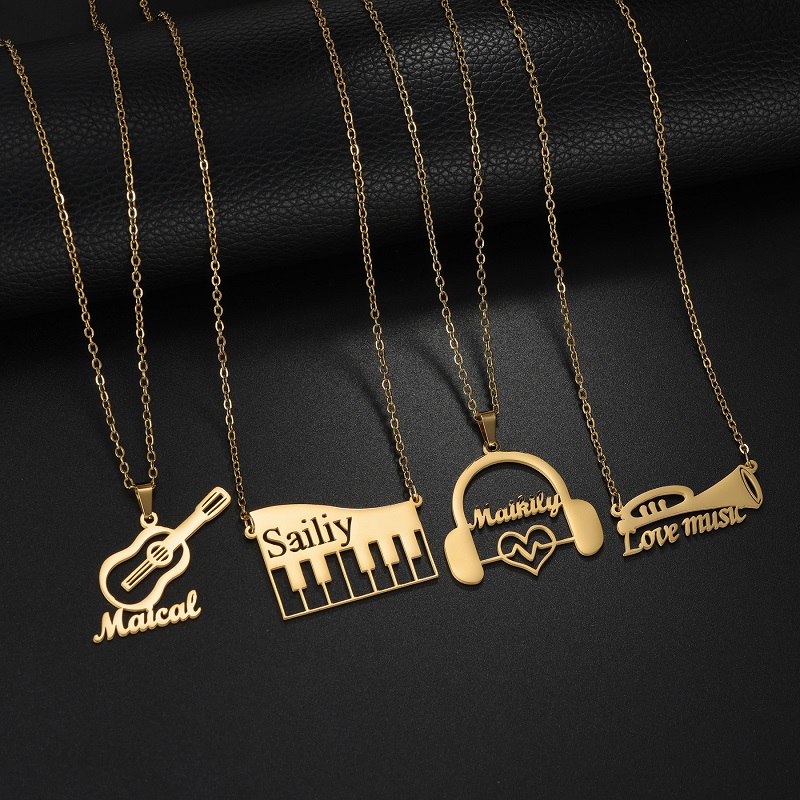 قلادة جديدة مخصصة على شكل آلة  - مراجعة Musical Instrument And Name وسعره