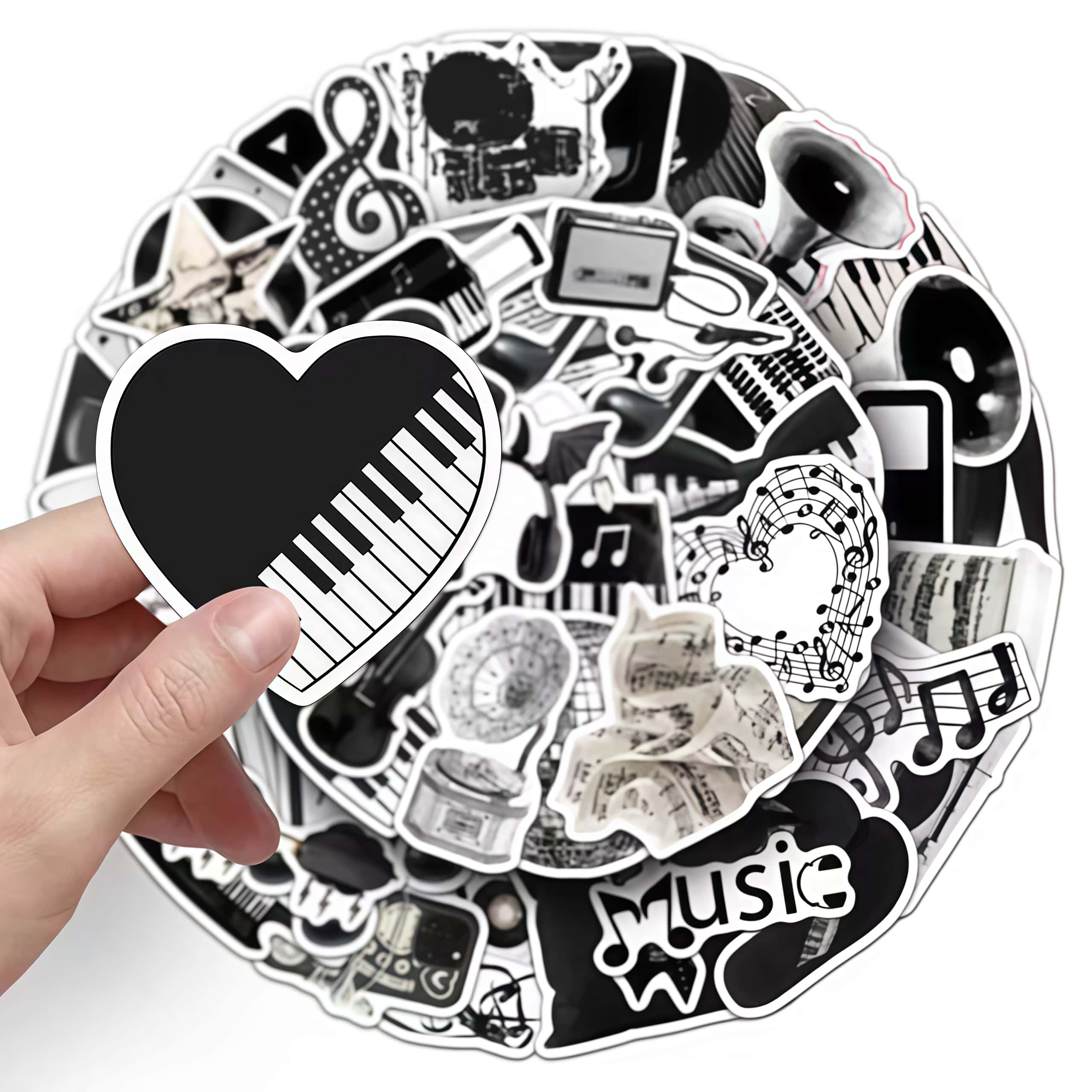 50 قطعة ملصقات آلات موسيقية با - مراجعة Musical Instrument Names وسعره